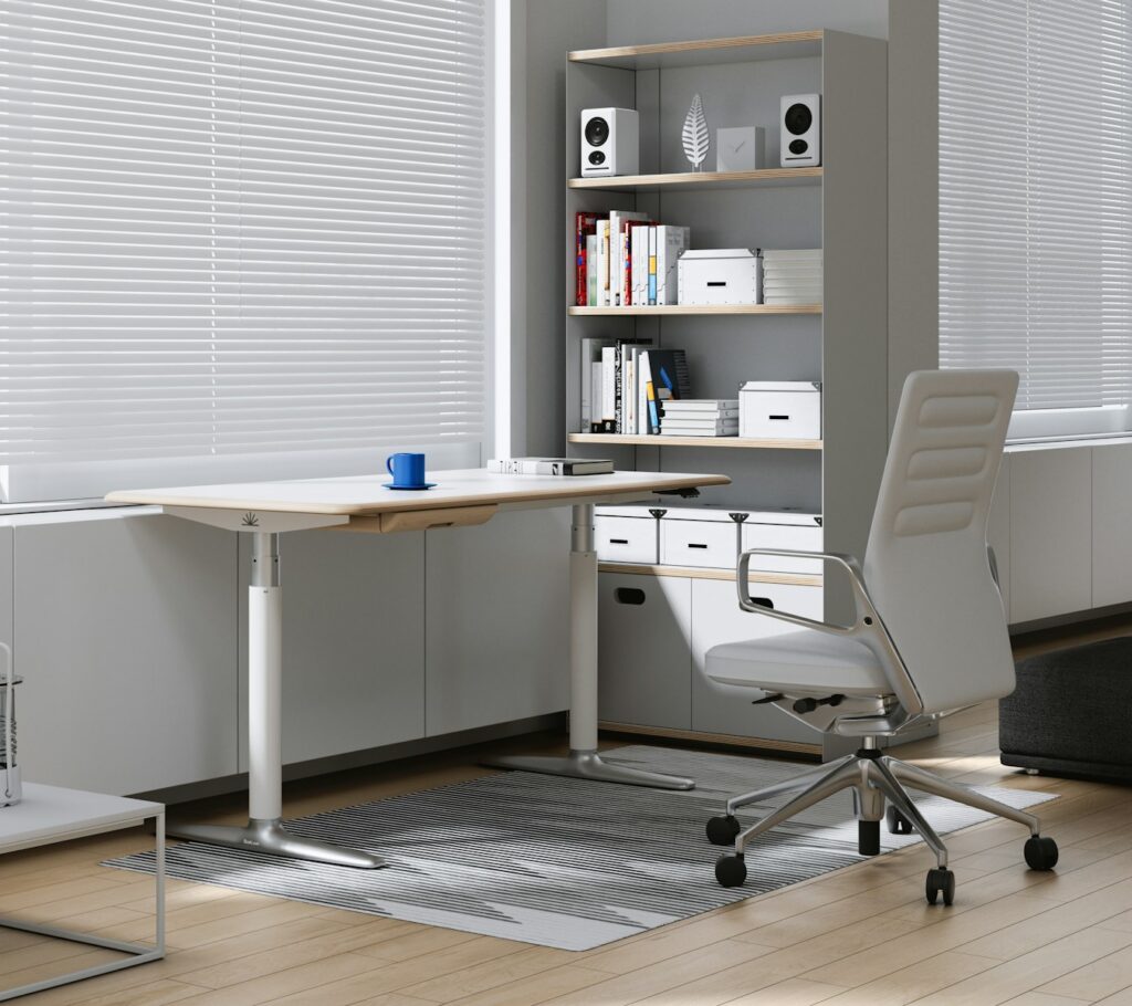 A modern and bright home office space.