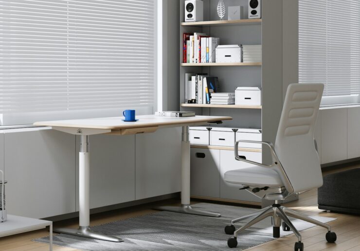 A modern and bright home office space.