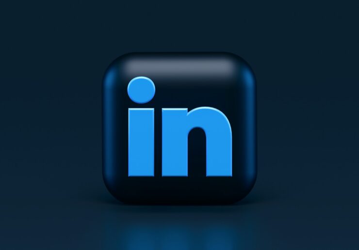 blue and white logo for LinkedIn
